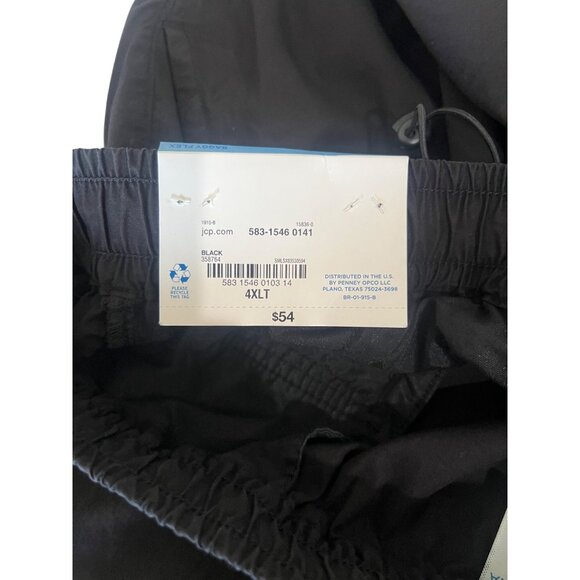 Arizona Mens 4XLT Black Baggy Flex Tapered Leg Pants With Elastic Waist - Picture 4 of 4